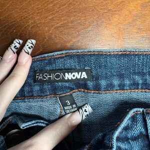 Fashion Nova Women's bell bottom Blue Jeans